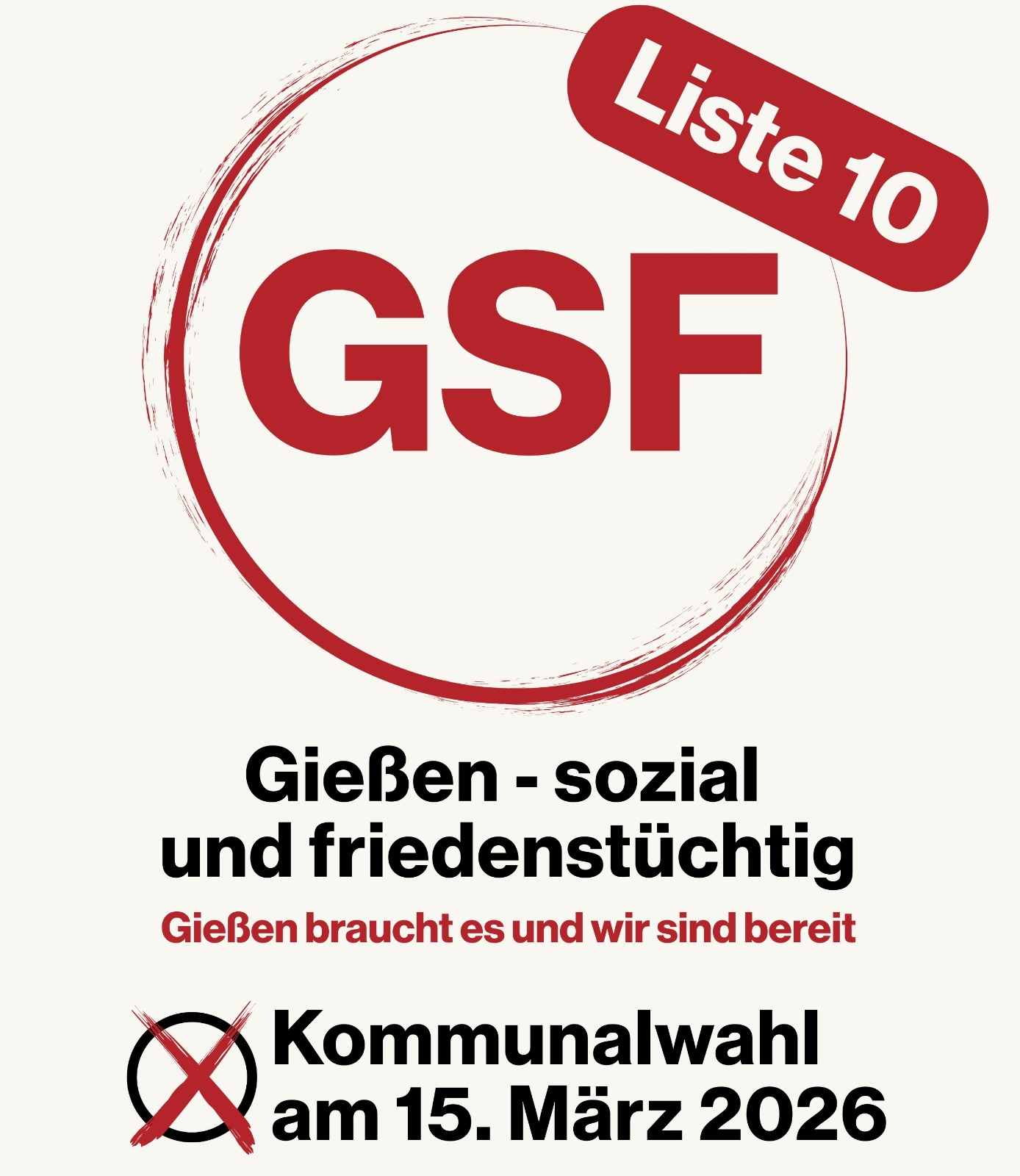 Banner der GSF – Gießen sozial und friedenstüchtig