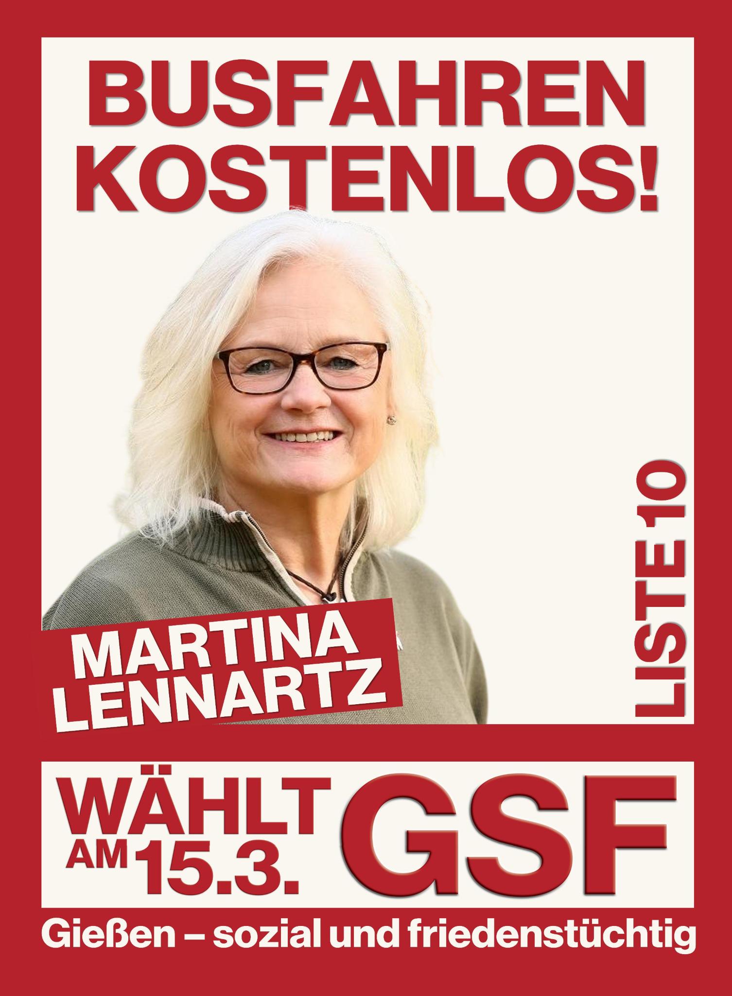 Wahlplakat mit Martina Lennartz